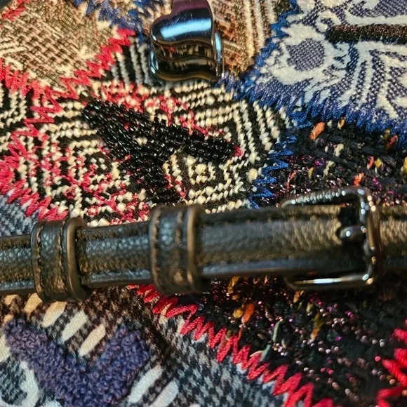 Desigual  | Patchwork Vegan Leather Crossbody/Shoulder Bag with Removable Strap - Picture 15 of 16